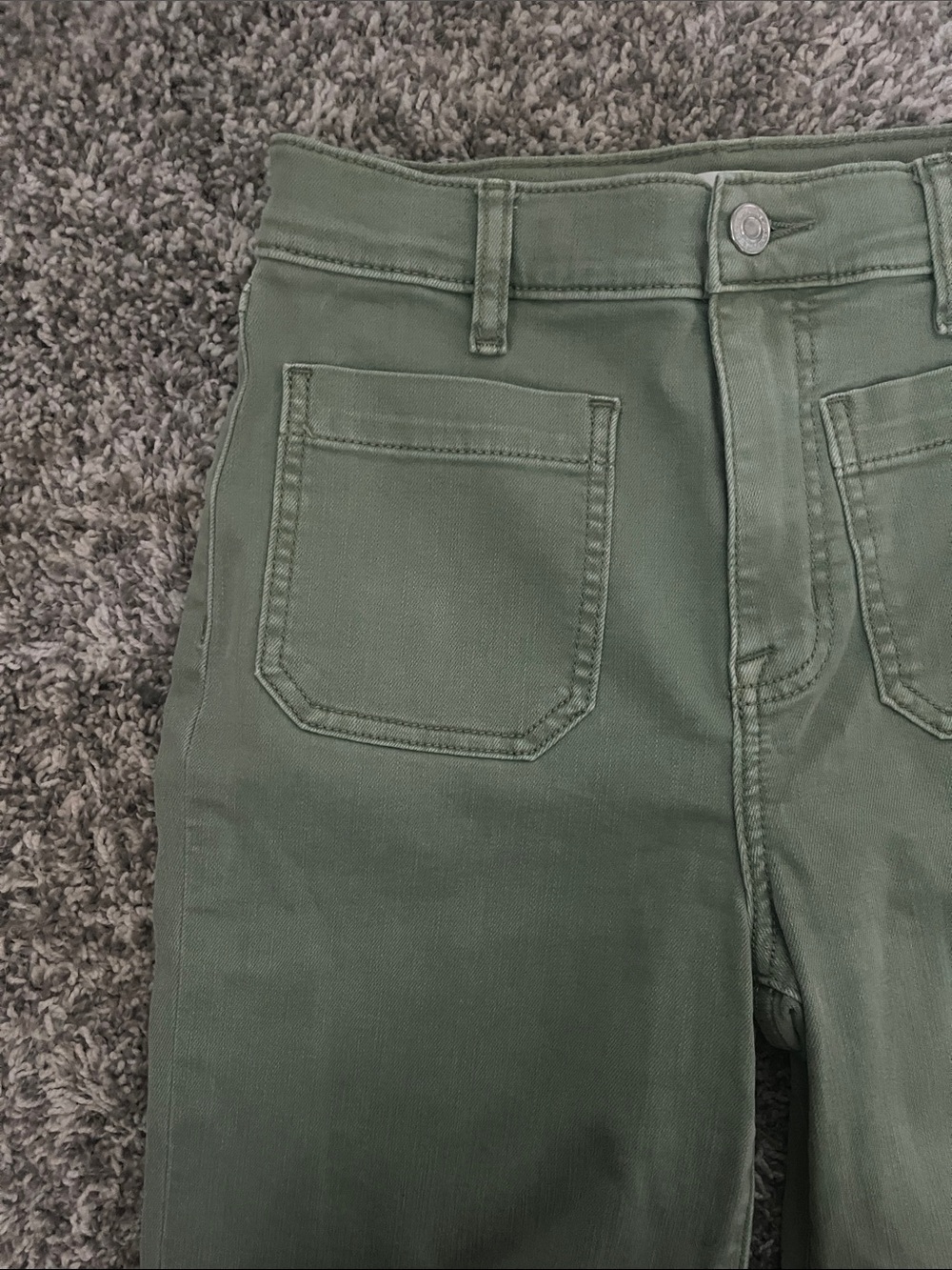 eunina Olive Green High-Rise Wide Leg Jeans - Picture 3 of 6